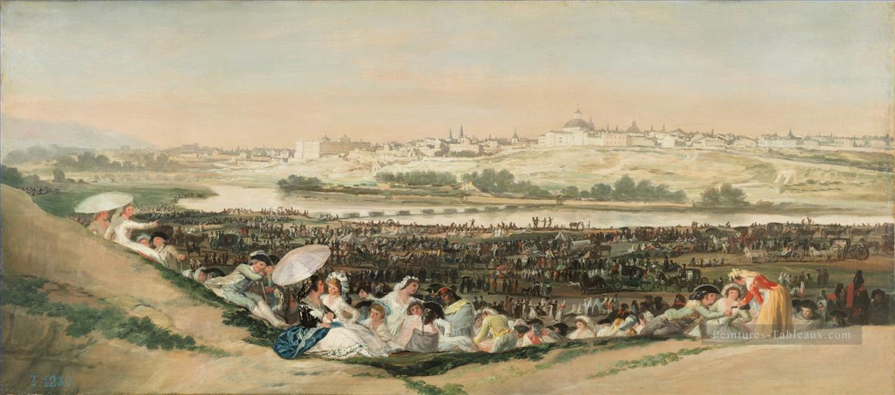 Le pré de San Isidro lors de sa fête Romantique moderne Francisco Goya Peintures à l'huile